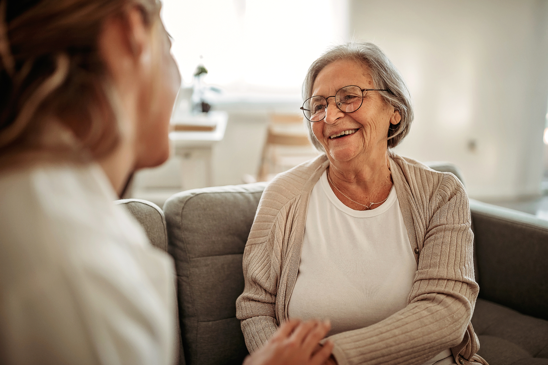 Older woman discussing important personal and legal decisions during a consultation