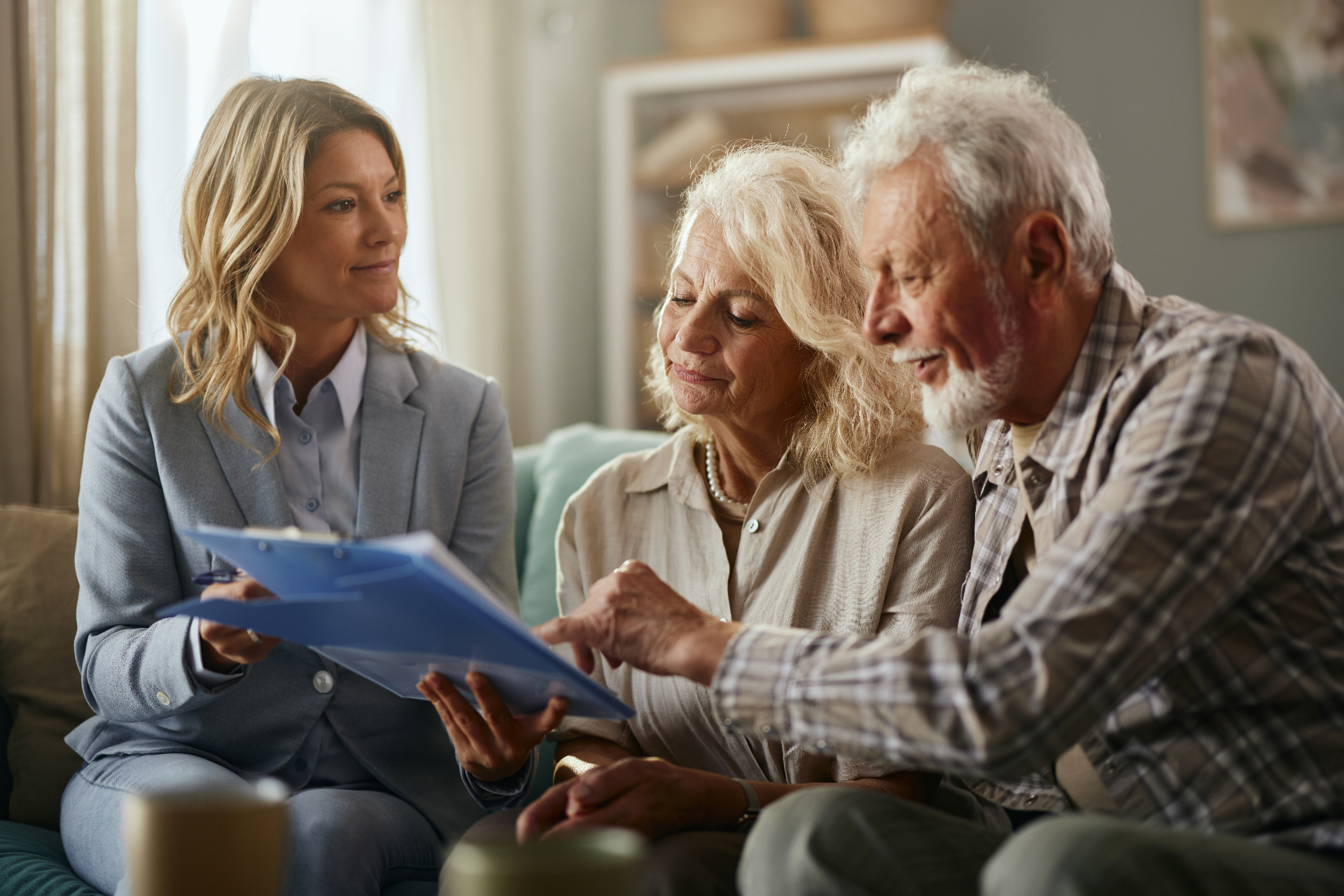 Superannuation estate planning documents being reviewed with an older couple