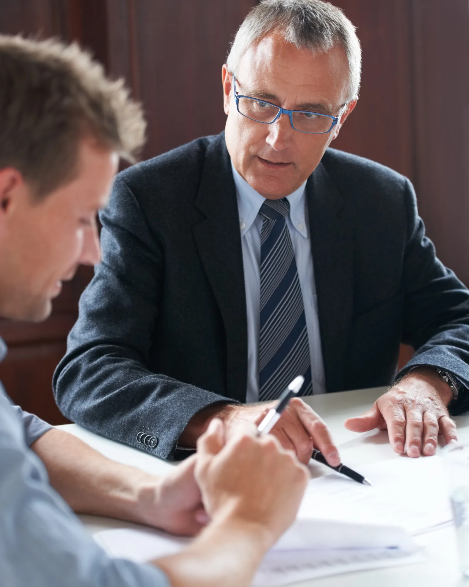Parke Lawyers criminal lawyer talking a client through the next steps in a court matter
