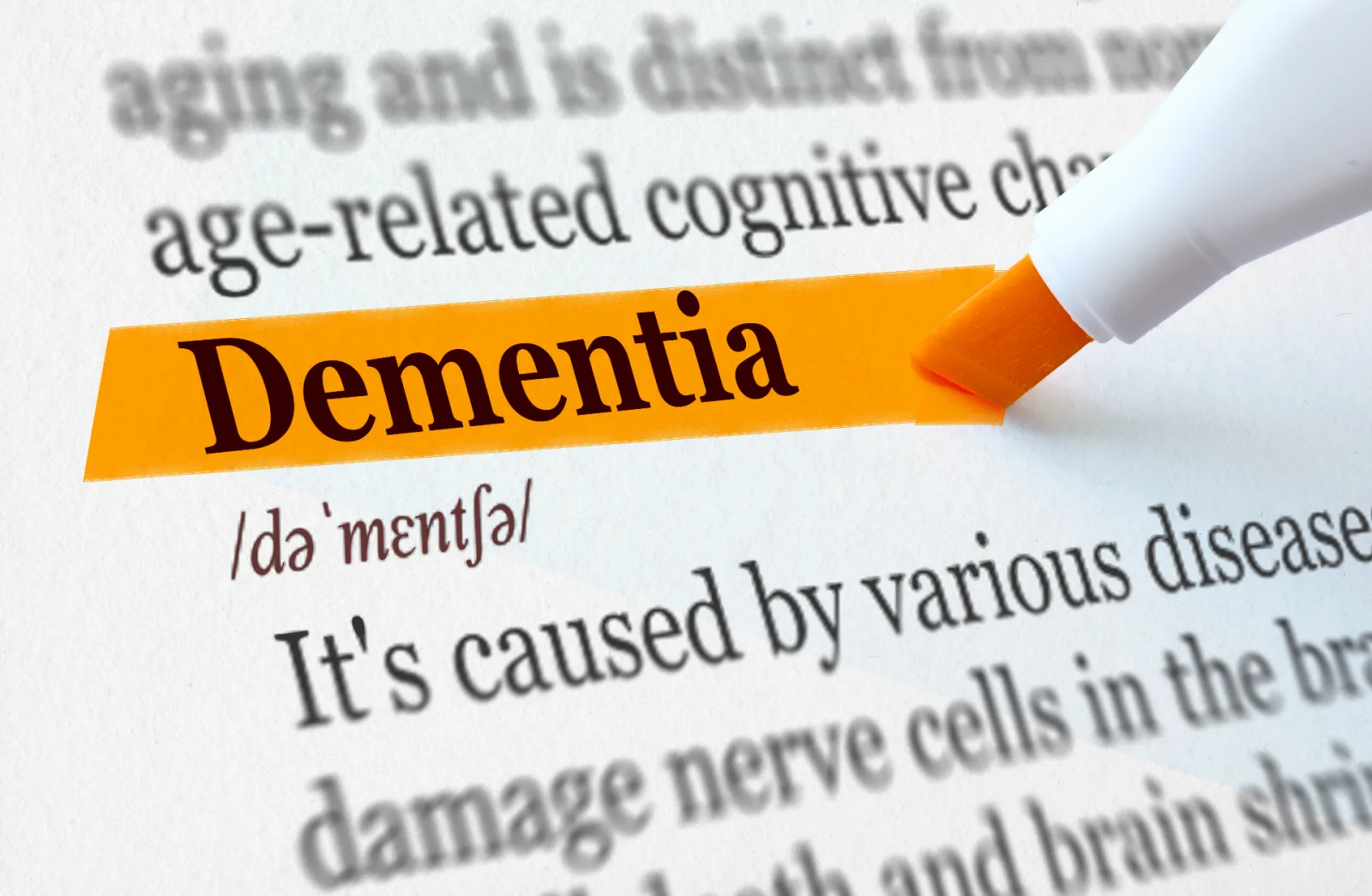 Highlighted dictionary entry for dementia, reflecting capacity issues in Victorian will disputes.